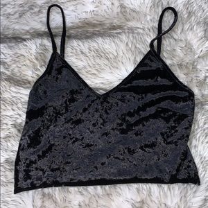 Crushed Velvet Cropped Tank Top